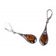 Forged silver earrings with cognac amber