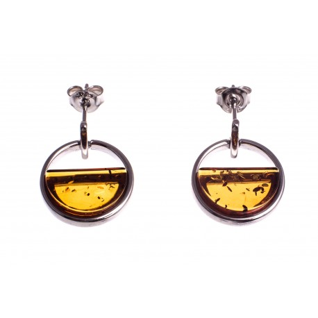 Amber - silver earrings " Between Heaven and Earth"