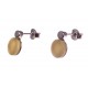 Silver earrings with amber "White Dream"