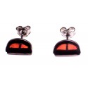 Amber - silver earrings