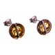 Silver earrings with amber "The Secret of Amber"