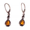 Silver earrings with amber "Fairy-Tale"