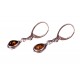 Silver earrings with amber "Fairy-Tale"