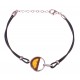 Silver bracelet with cognac amber