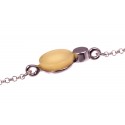 Silver bracelet with amber "Hot sand"
