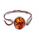 Silver - amber ring "Summer honey"