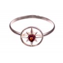 Silver - amber ring "Circle of the Sun"