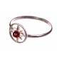 Gintaro - sidabro žiedas "Saulės ratas"