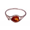 Silver - amber ring "Seaside surprise"