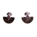 Amber - silver earrings "Backwoods"