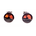 Amber - silver earrings "Desert sun"