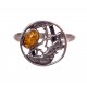 Gintaro - sidabro žiedas "Paslaptis"