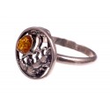 Silver - amber ring "Secret"