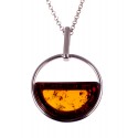 Amber - silver neklace "Another half"