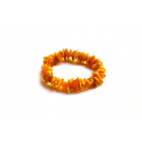 Matted yellow aged amber bracelet