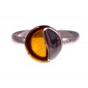 Amber - silver ring