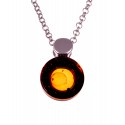 Silver necklace with cognac amber "The Game"