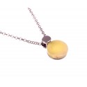 Silver necklace with amber "White dream"