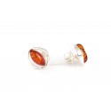 Silver - amber earrings "Magma"