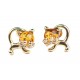 Auksiniai auskarai "Katinukai"