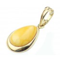 Gold - matt yellow amber pendant