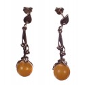 Silver - amber earrings "Wind fairy"