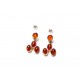 Silver-amber earrings "Cherry Wine"