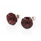 Amber - silver earrings "Cherry Roses"