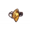 Silver - amber ring "Spring"