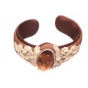 Leather bracelet with amber