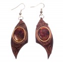 Amber - leather earings