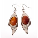 Amber - leather earrings "Ice lake"