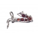 Silver brooche with amber