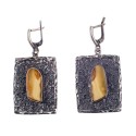 Silver earings with Baltic amber