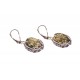 Silver earrings with amber "Green Temptation"