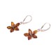 Silver earrings with amber "Yellow Blossom"