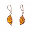 Silver earrings with amber