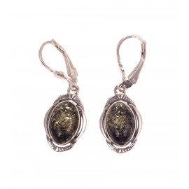 Silver earrings with amber "The Mirror of Amber"