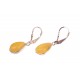 Silver and whity-yellow amber earrings