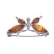 Silver-amber brooch "Butterfly"