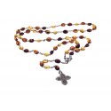 Catholic multicolored amber rosary