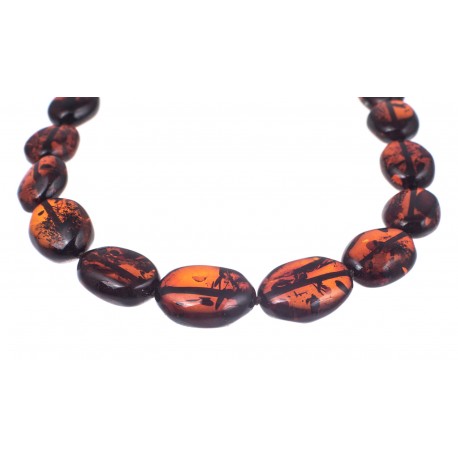 Round amber pieces beads