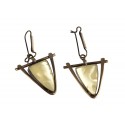 Brass earrings "Amber landscape"