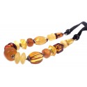 Unique Baltic amber and silver necklace