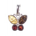 Silver pendant with amber "Butterfly"