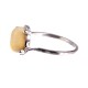 Silver ring with transparent, white amber