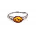 Silver ring with amber "Exclusive"