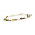 Silver - amber bracelet "Rose Garden"