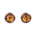 Silver cufflinks with baltic amber "The Hot Sun"