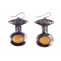 Silver earrings with Baltic amber "Cleopatra"